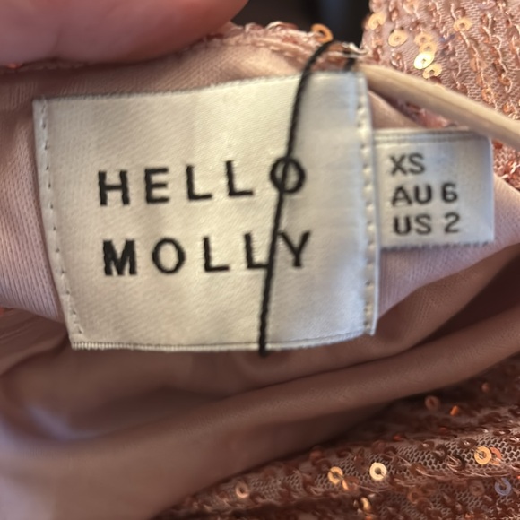 NWT Hello Molly Rose Gold sequins midi dress - Picture 3 of 7